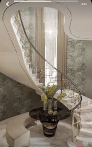 Stylish PVD Gold staircase railing