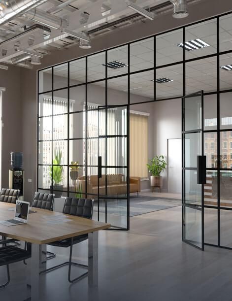 Products Slim Profile aluminum Swing door & glass partition