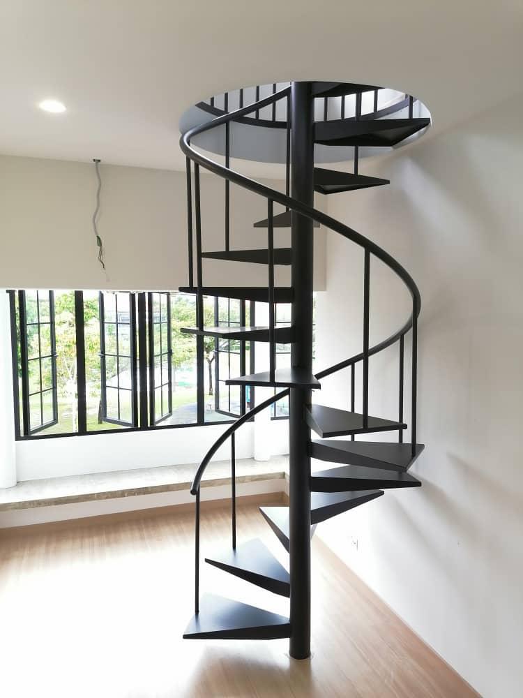 Steel & Glass Staircase Railing Spiral Staircase