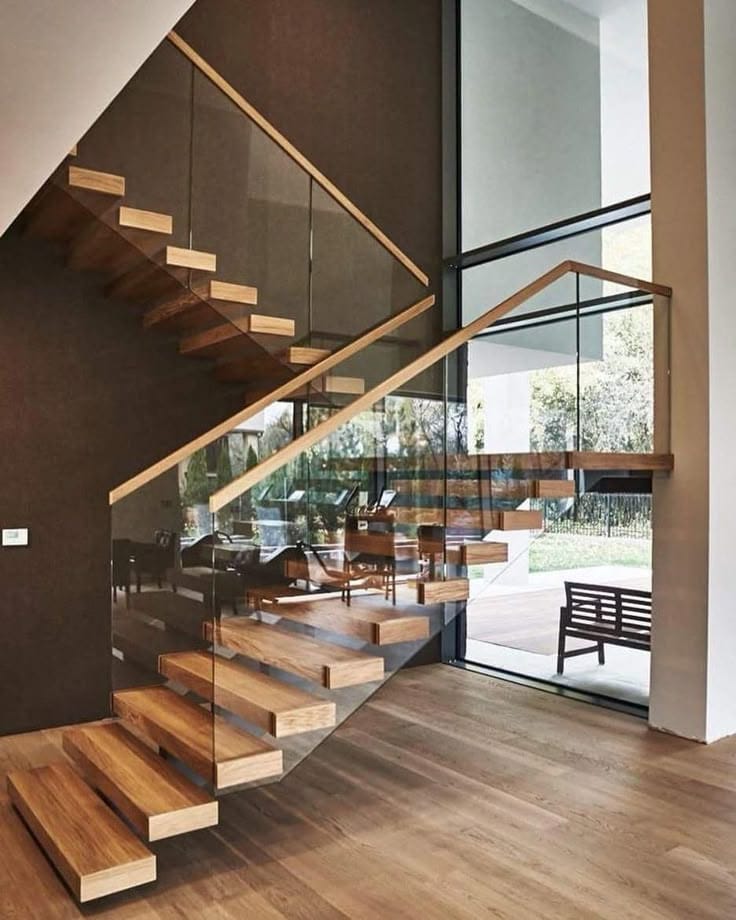 glass & steel structure staircase 