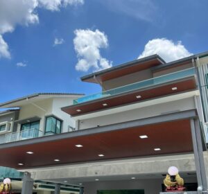 PU Metal Deck Roof & Aluminum Ceiling PU metal deck pergola