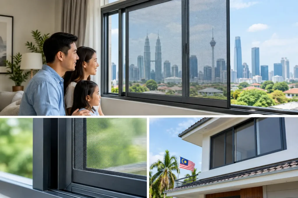 2 in 1 Security Mesh Window for Malaysian Homes